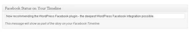 WordPress Facebook timeline message