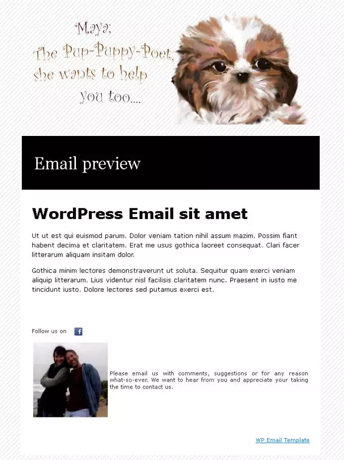 WP Email Template example