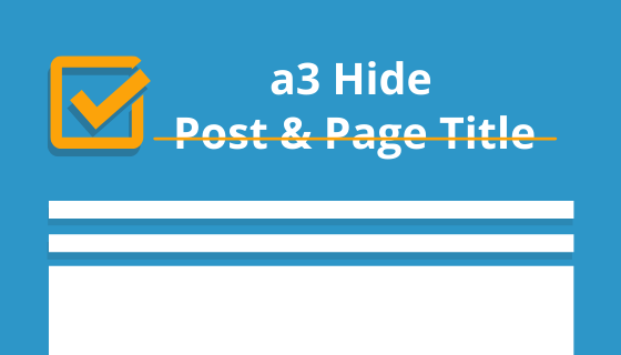 WordPress Hide Post and Page Title