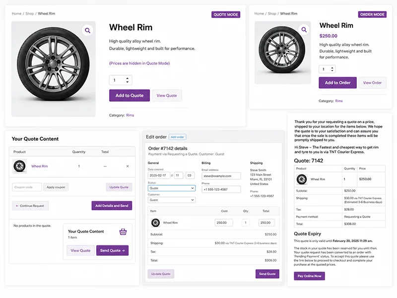 WooCommerce Quotes and Orders