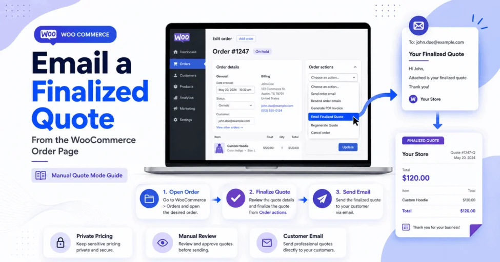 send WooCommerce quote email